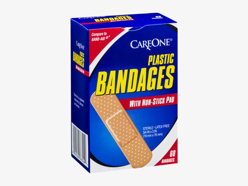 Careone Plastic Bandages With Non-stick Pad - Adhesive Bandage, transparent png download