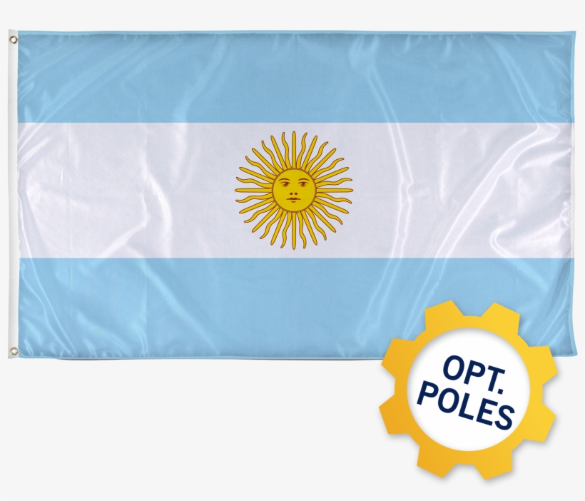Argentina Flag W/ Optional Flagpole - Flag, transparent png download