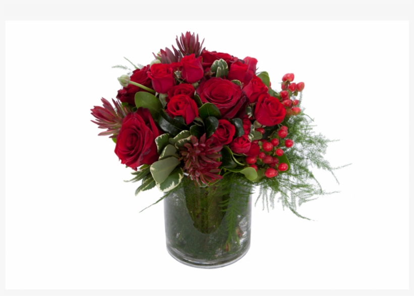 0028 Red In A Small Vase - Garden Roses, transparent png download