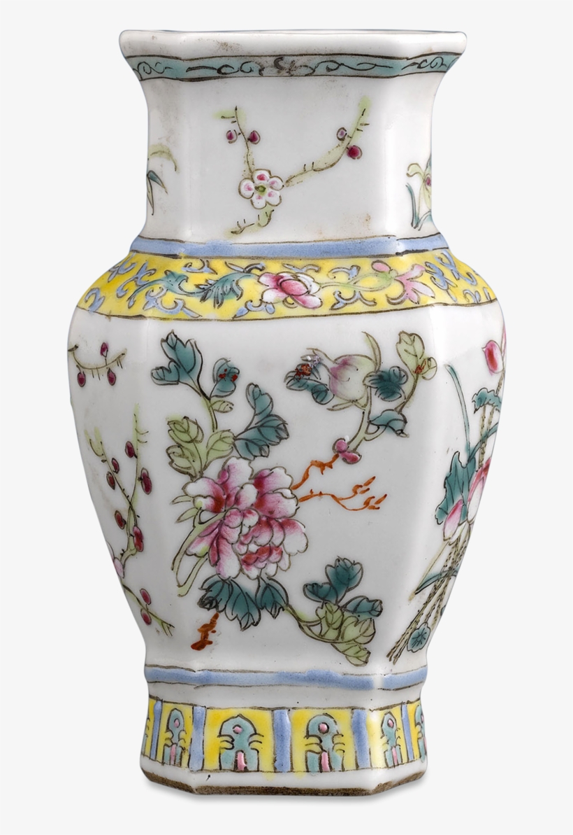 Famille Rose Chinese Porcelain Vase - Chinese Vase Png, transparent png download