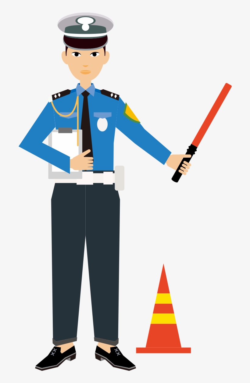 Png Free Library Cartoon Painted Flat - Traffic Police Png, transparent png download