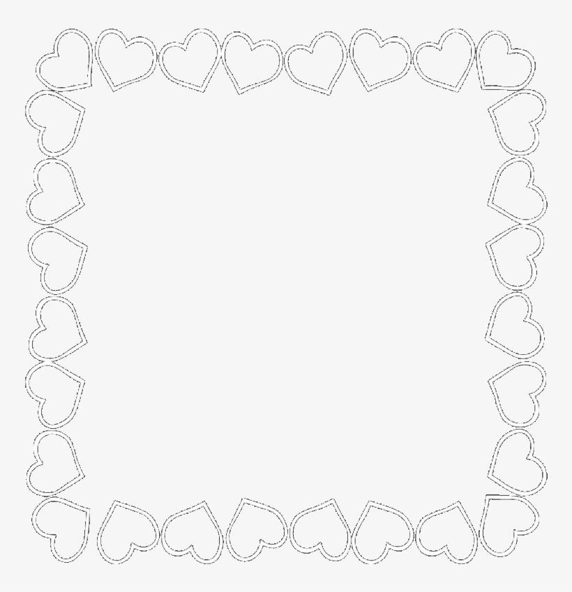 Heart Hearts Border Frame Heartframe White Whiteframe - Line Art, transparent png download
