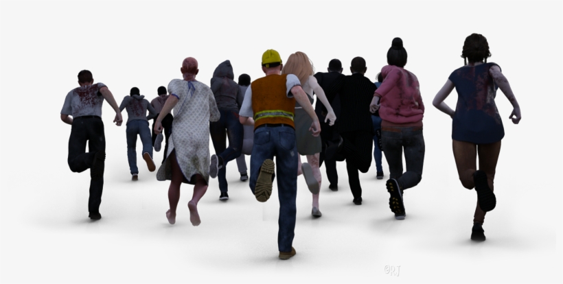 Just A Zombie Crowd To Chase You - Walking, transparent png download
