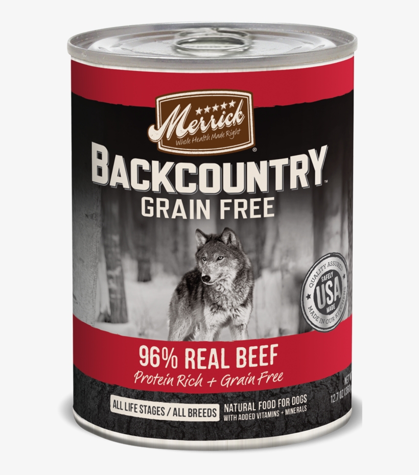 Merrick Backcountry Grain Free 96% Beef Recipe Canned - Dog Food, transparent png download