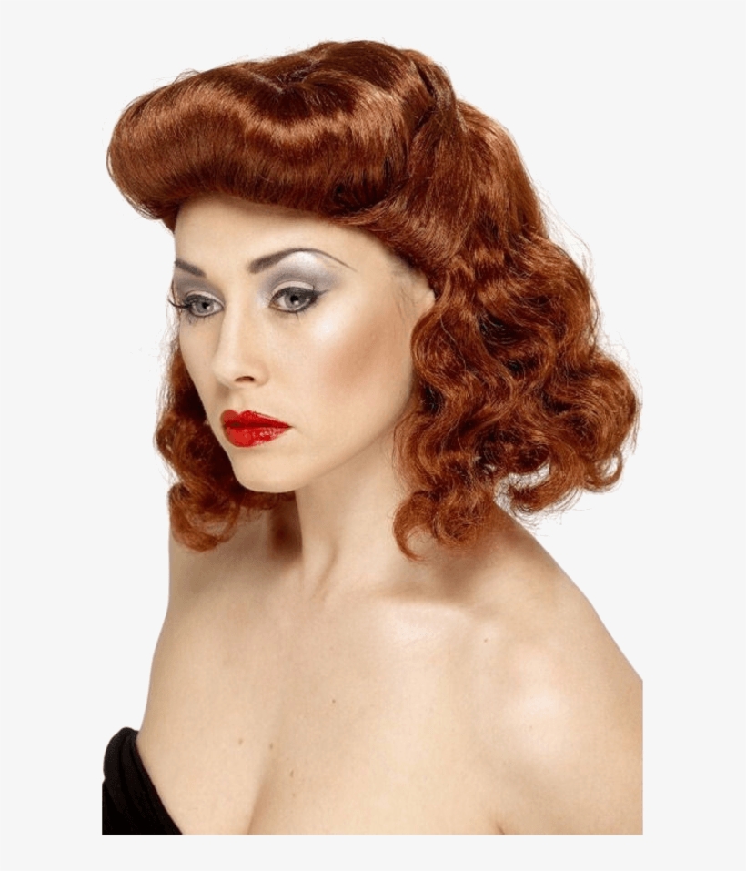 Pin Up Girl Wig Auburn - Peluca Chica Pin Up, transparent png download