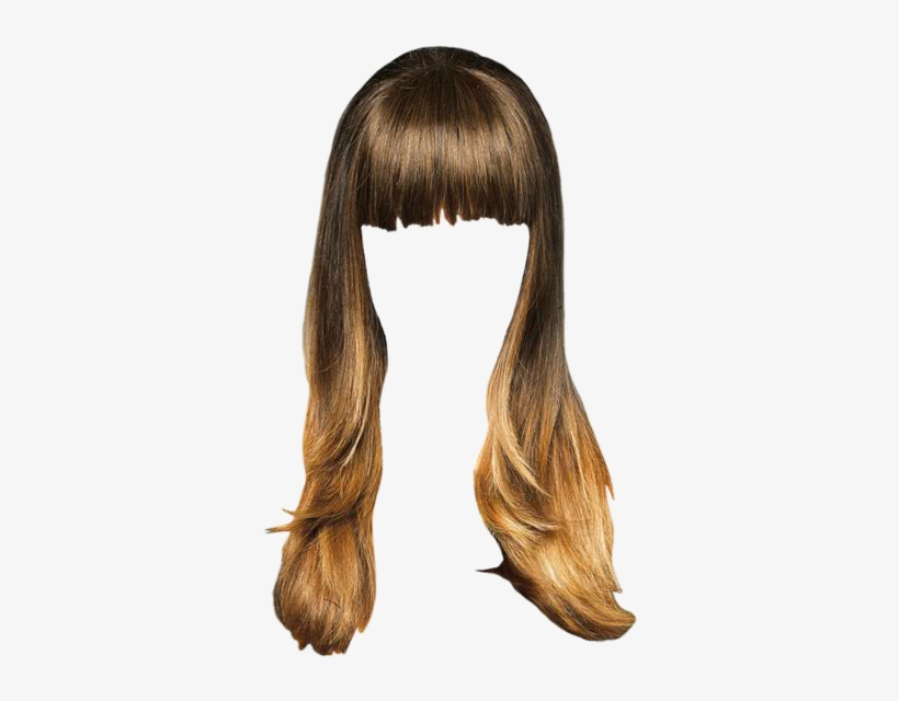 Casual Long Straight Hairstyle With Blunt Cut Bangs - Lace Wig, transparent png download