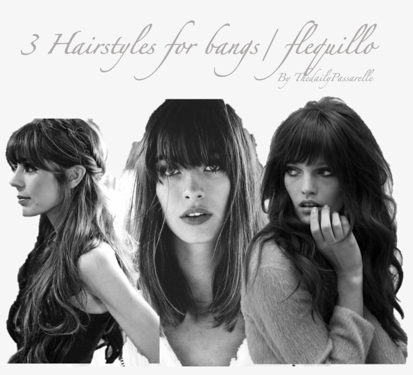 5 Hairstyles For Bangs - Hairstyle, transparent png download