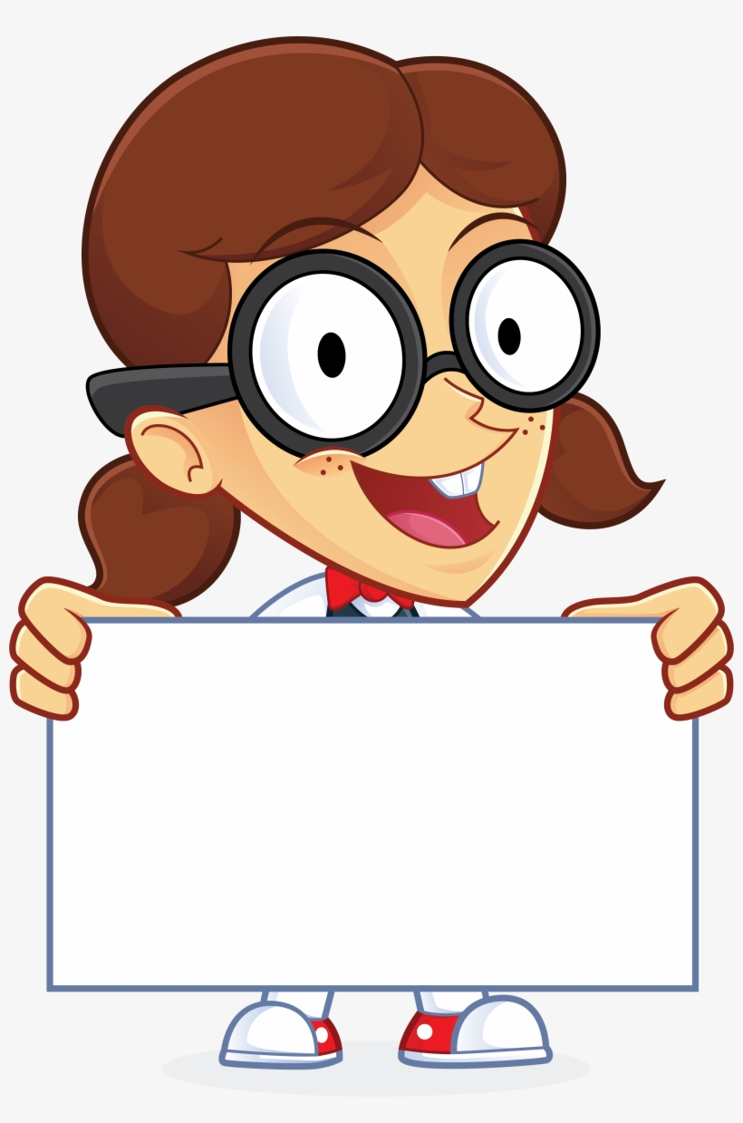 Image Library Download Nerd Clipart Parental Advisory - Girl Geek Cartoon, transparent png download