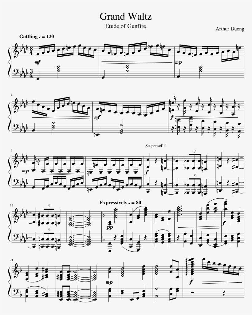 Etude Of Gunfire - Je Vole Louane Piano, transparent png download