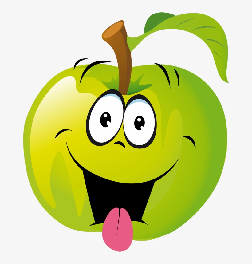 Apfel Mit Smiley - Fruits Clipart Smileys, transparent png download