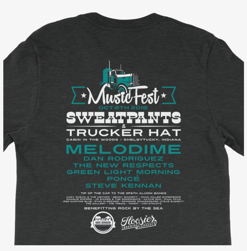 Sweatpants & Trucker Hat Music Festival '18 Women's - Active Shirt, transparent png download