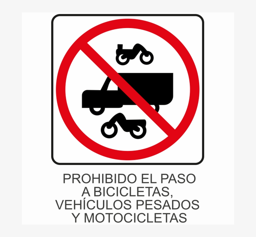 Prohibido El Paso A Bicicletas, Vehículos, Pesados, - No Smoking Vector, transparent png download