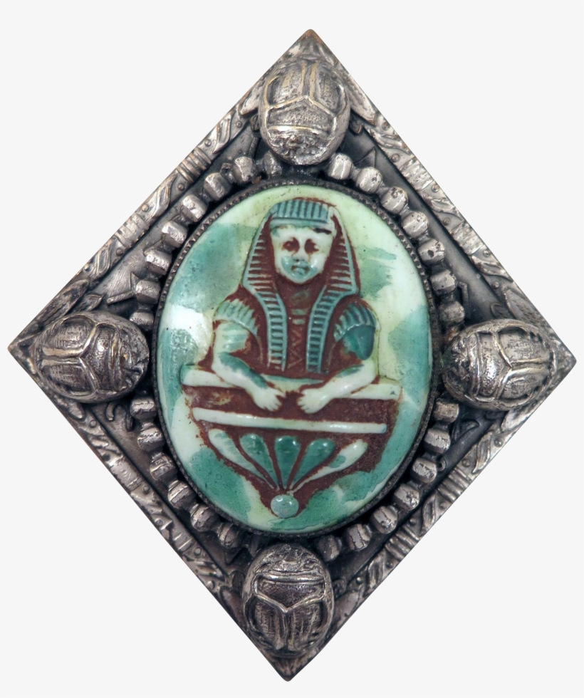 30s Czech Egyptian Revival Pharaoh Brooch - Emblem, transparent png download