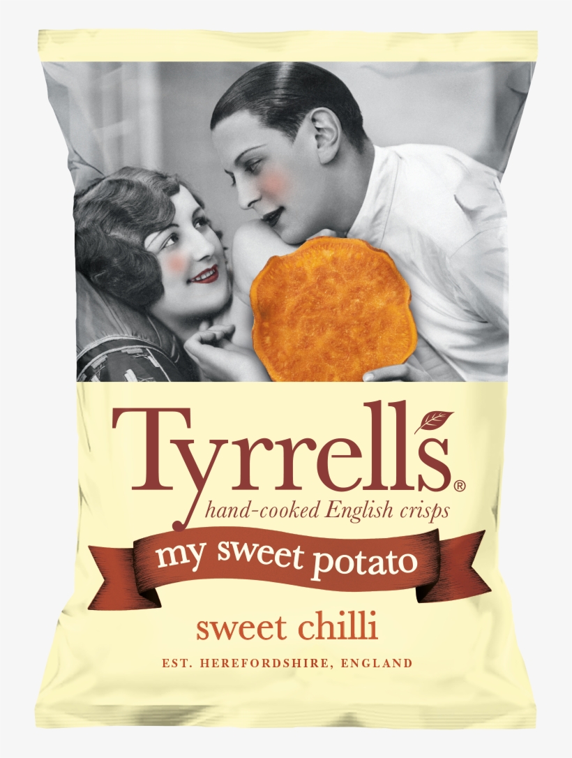 Sweet Chilli Sweet Potato - Tyrrells Sweet Potato Crisps, transparent png download