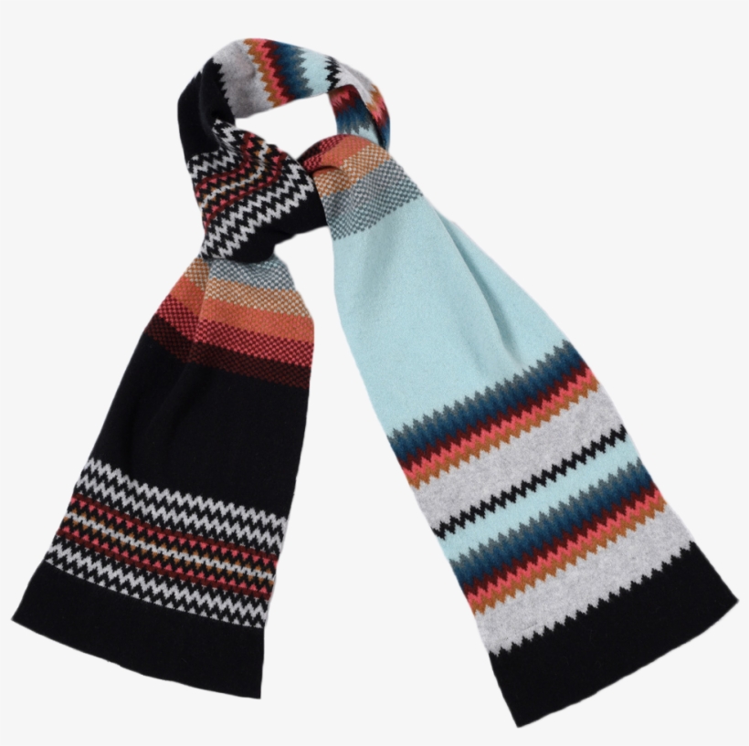 Women's Zigzag Wool Scarf -coral - Wool, transparent png download