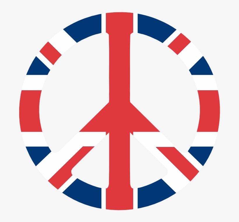 Scalable Vector Graphics Uk Flag Peace Sign Scallywag - Union Jack In Heart Peace Sign, transparent png download