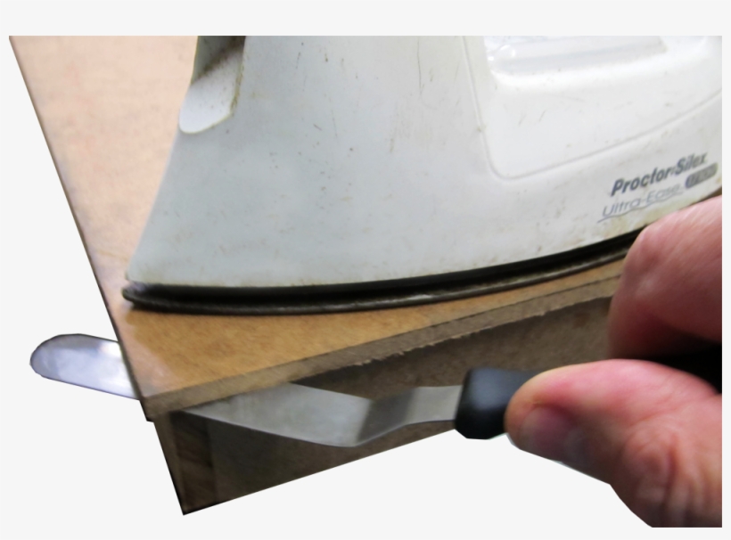 More Heat In The Corner And Cutting The Glue With A - Clothes Iron, transparent png download