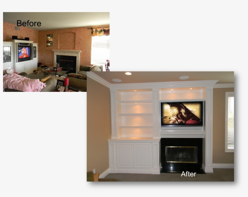 Fireplace Projects - Fireplace Entertainment Center, transparent png download