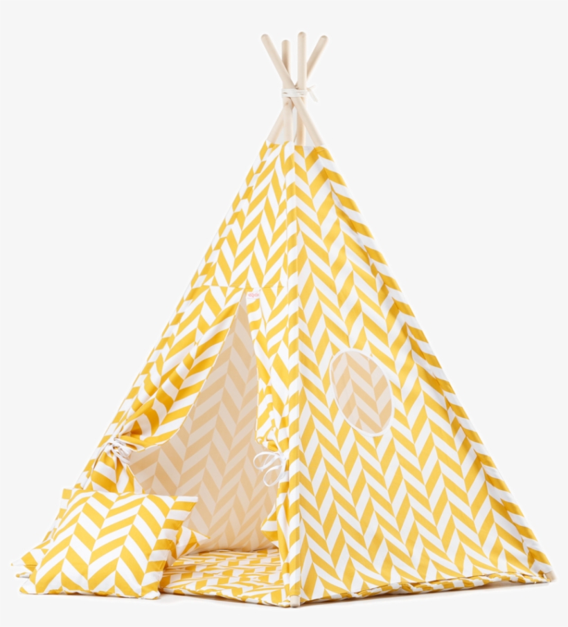 Mustard Herringbone Teepee Set - Tipi, transparent png download