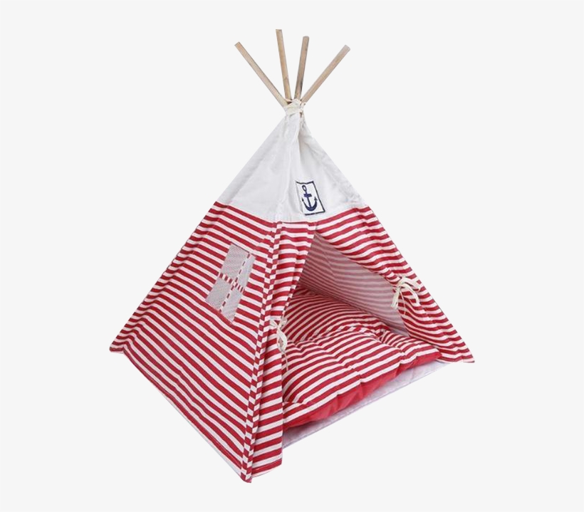 Anchor Striped Teepee Tent - Pet, transparent png download