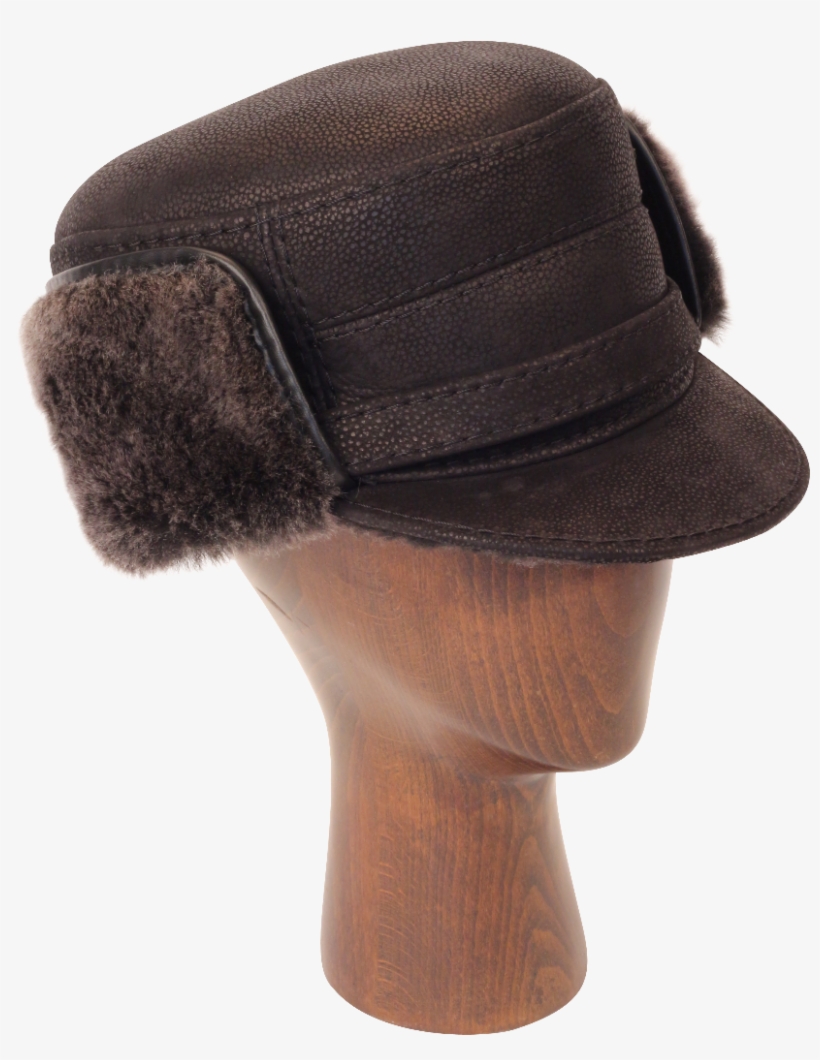 New Elmer Fudd Hat Black Leather Sku Sheepskin Northern - Wool, transparent png download
