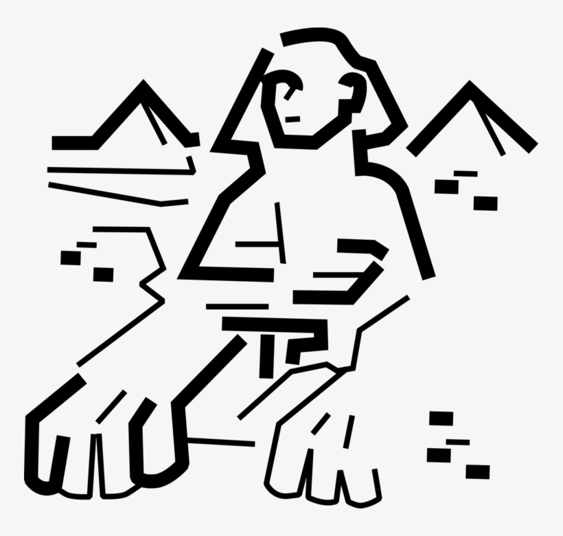 Vector Illustration Of Ancient Egyptian Great Sphinx - Illustration, transparent png download