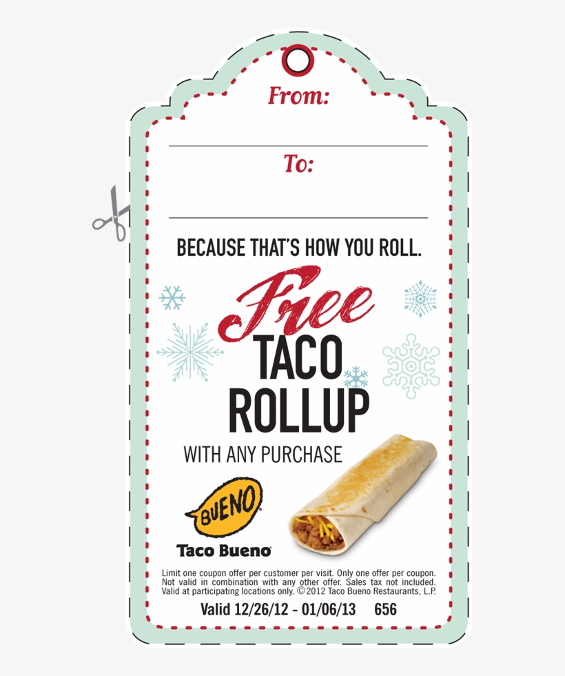 Make Any Present More Merry With This Coupon Gift Tag - Taco Bueno, transparent png download