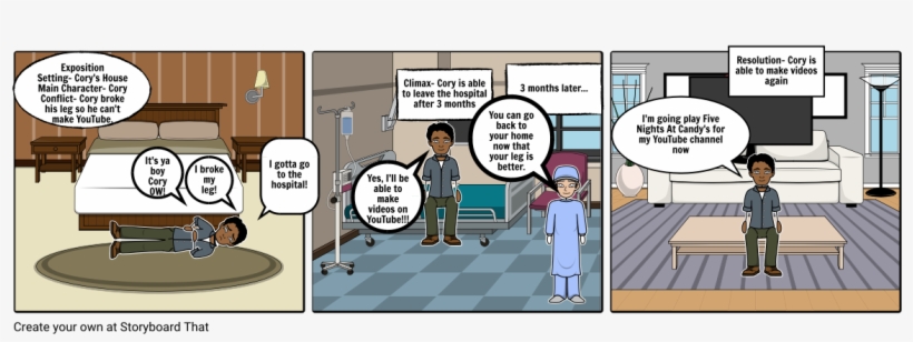 Language Arts- Cory Broke His Leg - Comics, transparent png download