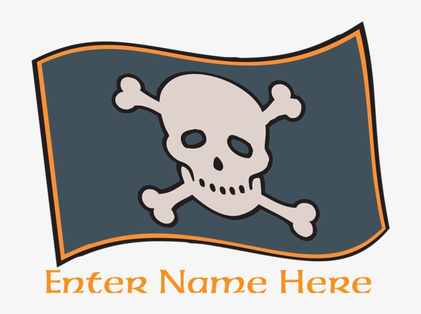 Personalized Pirate Flag Shower Curtain - Skull, transparent png download