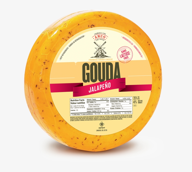 Jalapeno Gouda - Gouda Agropur, transparent png download