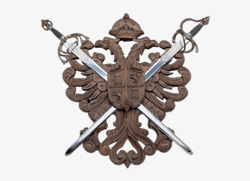 Two Sword Eagle Crest Plaque - Shield And Sword Wall Decor, transparent png download