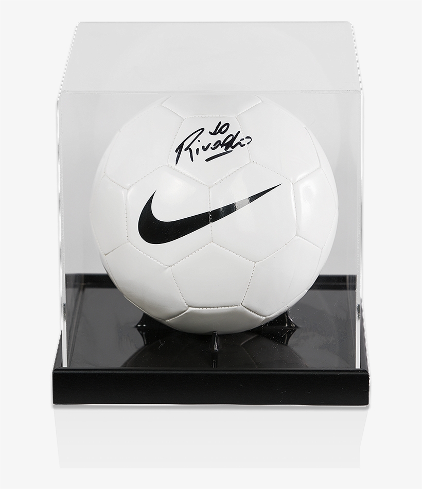 Rivaldo Signed White Nike Ball In Acrylic Display Case - Acrylic Display Ball, transparent png download