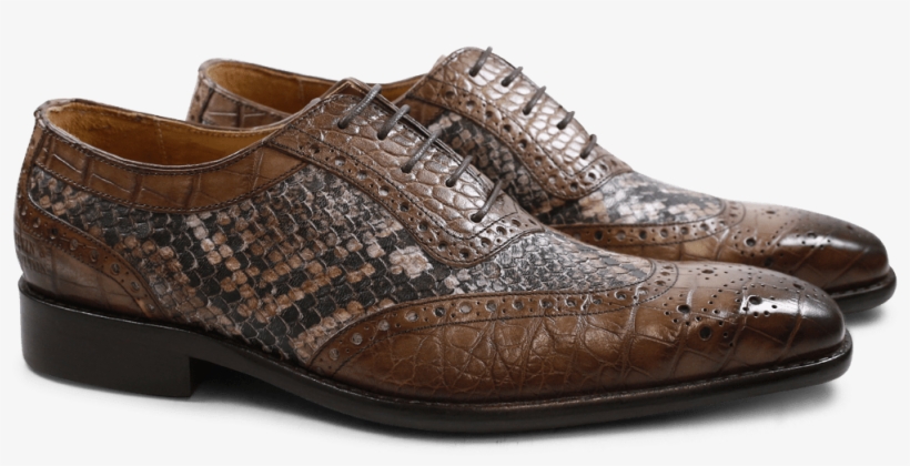 Oxford Shoes Clark 16 Big Croco Snake Chestnut Ls Brown - Slip-on Shoe, transparent png download