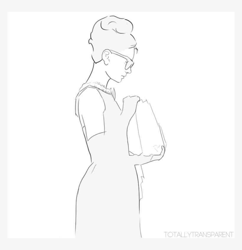 Transparent Audrey Hepburn Drawn By Totally Transparent - Transparent Breakfast At Tiffany's, transparent png download