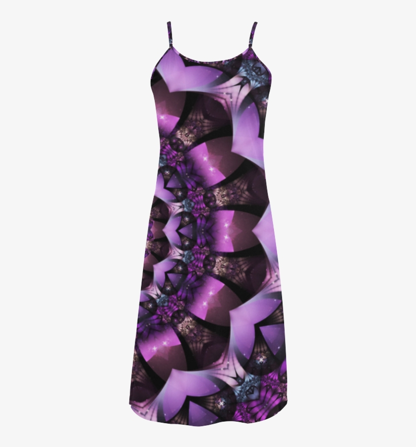 Fairy Flower Purple Stars Mandala Alcestis Slip Dress - Cocktail Dress, transparent png download