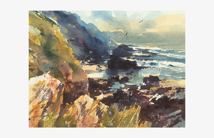 "tidal Beach" Canvas By Chris Forsey - Canvas, transparent png download