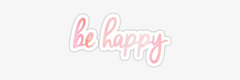 “be Happy” With Pink Watercolor Design In Text - Throw Pillow, transparent png download