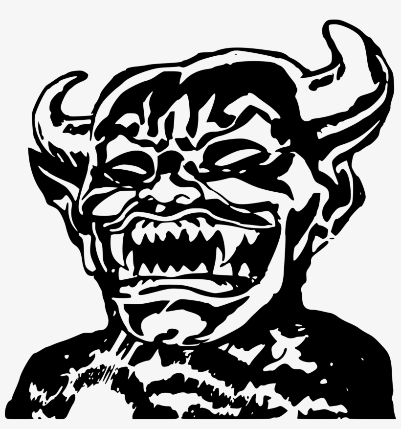 Devil Face Png Transparent Image Devil Clipart Black And White PNG