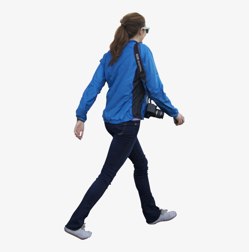 Girl Walking With Camera - Camera, transparent png download