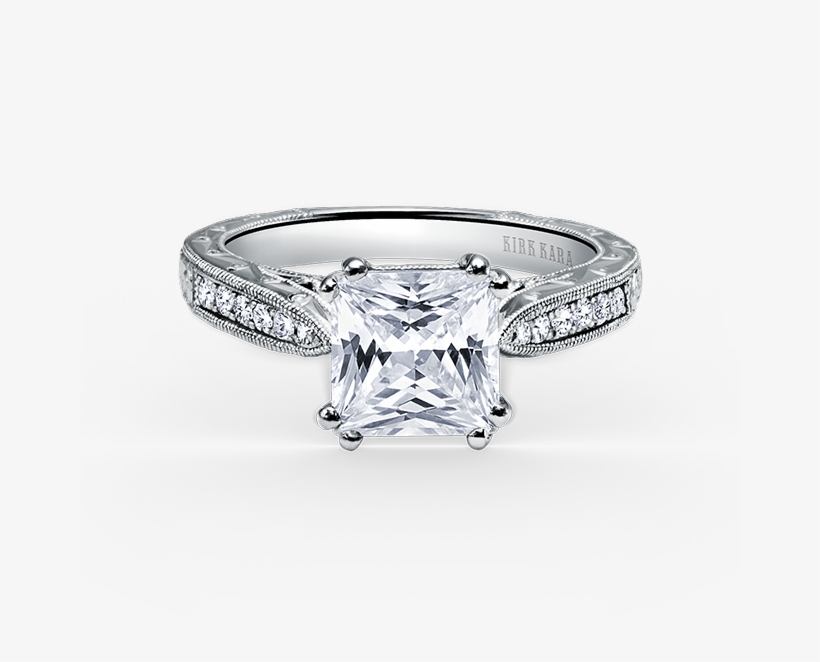 Princess Cut Diamond Engagement Rings And Wedding Sets - Kirk Kara K161esl Engagement Ring, transparent png download