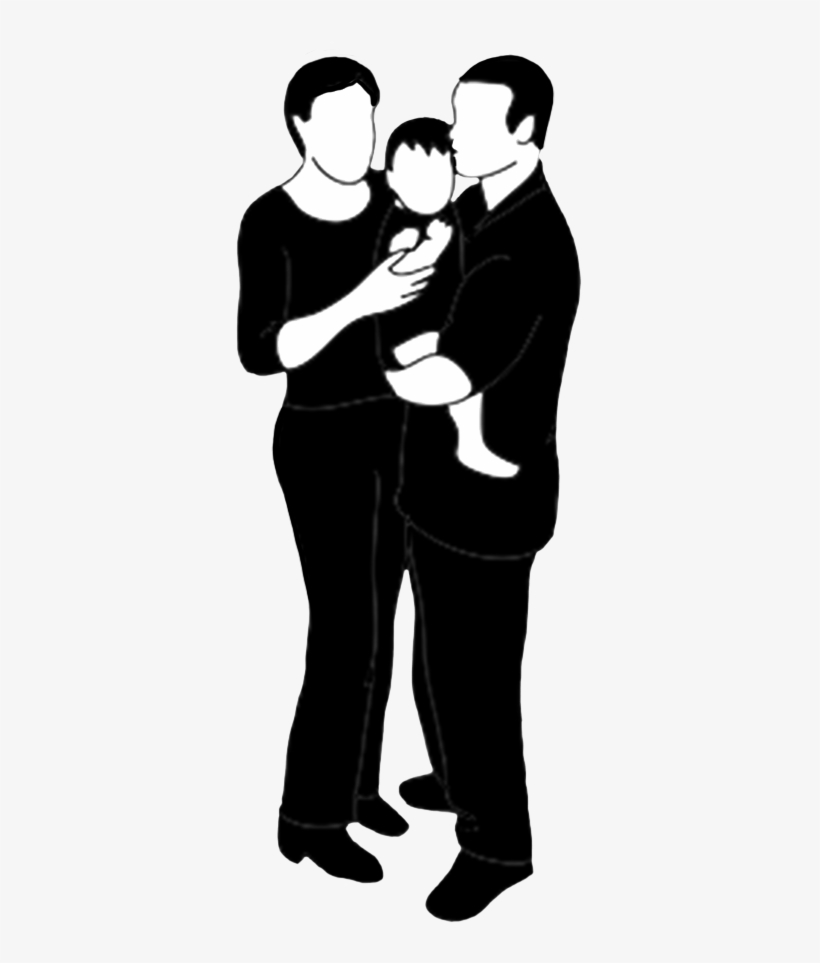 Parents Standing With Child - Standing, transparent png download