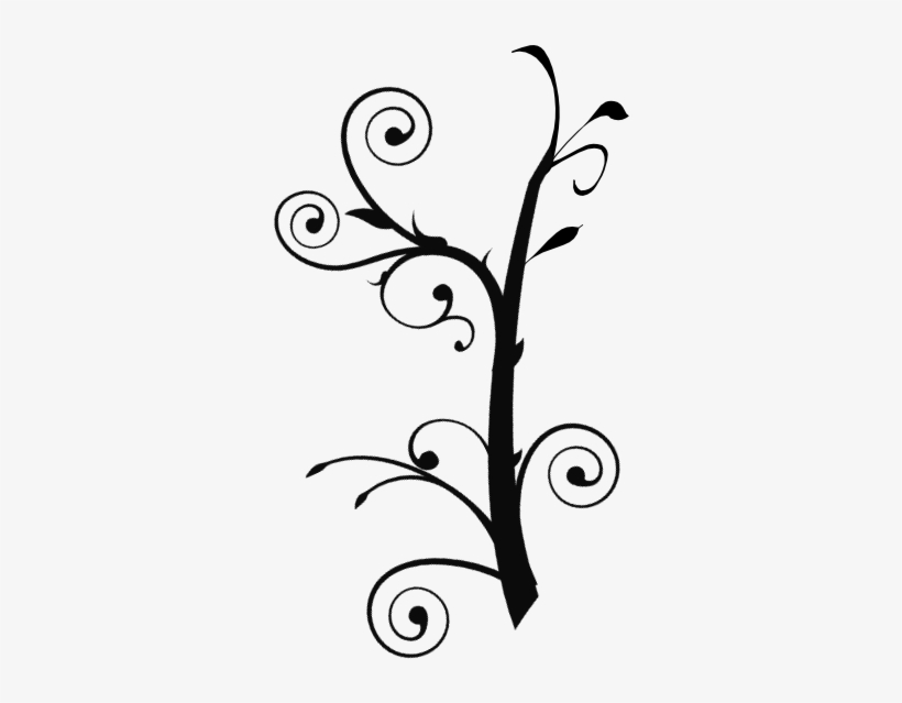 Branch Vine Swirl Clip Art At Clker - Vine Clipart Black And White, transparent png download