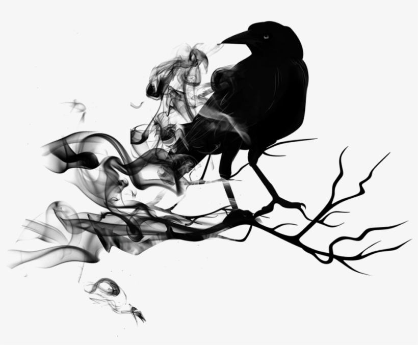 Clipart Free Black Raven Blacksmoke Animal Bird - Crow Smoke Png, transparent png download