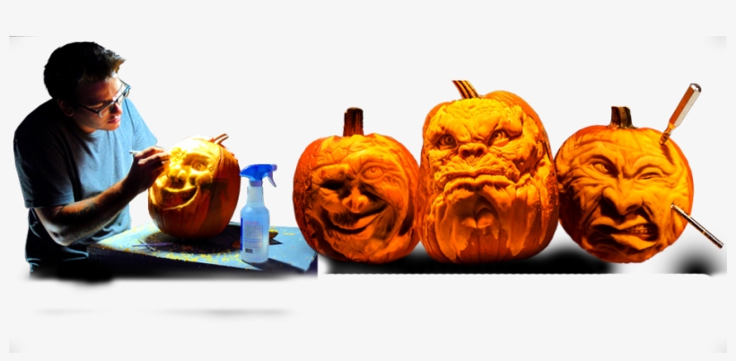 Artist Carving Pumpkin - Jack O Lantern, transparent png download