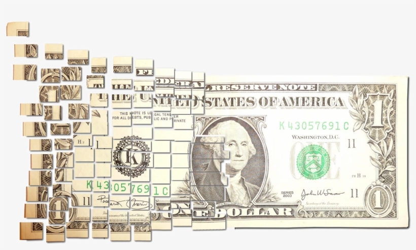 Torn And Cut Dollar - Dollar Bill, transparent png download