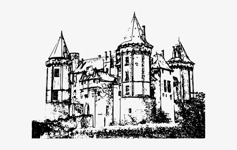 File - Castle-001 - Medieval Castle Drawing Png, transparent png download