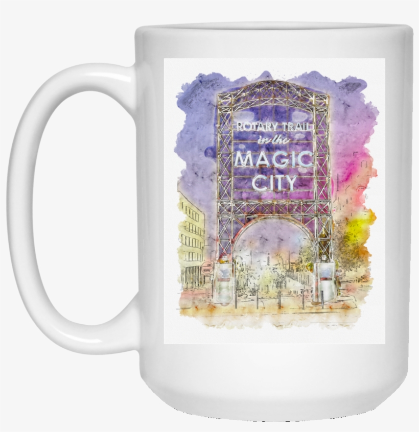 Magic City Watercolor 15 Oz - California Yes On 64 Pot T-shirt, transparent png download