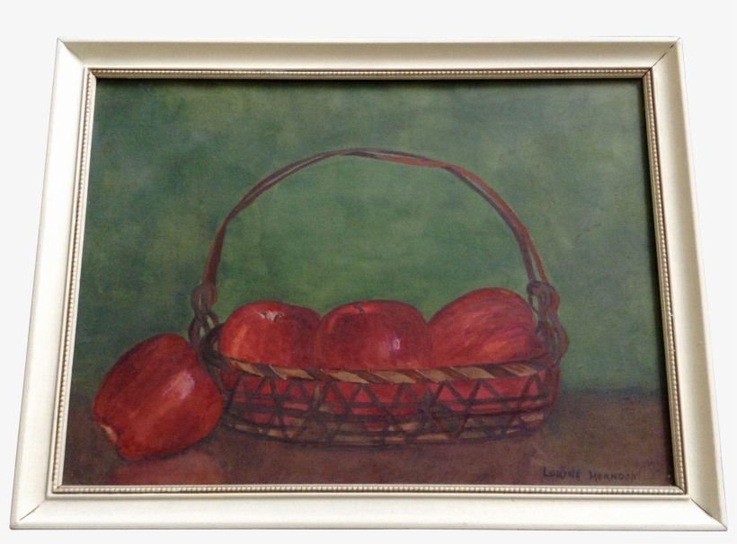 Lorine Herndon, Watercolor Painting The Apple Basket - Picture Frame, transparent png download
