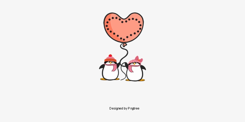 Penguin, Penguin, Red, Valentine's Day Png And Psd - Portable Network Graphics, transparent png download