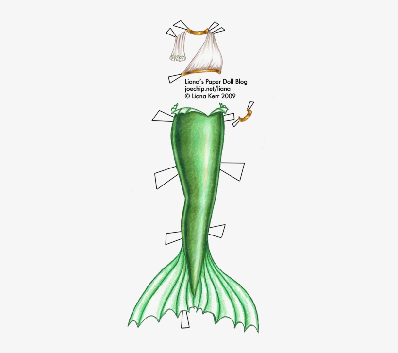Click For Larger Version - Green And Gold Mermaid Tail, transparent png download